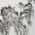 Imitating the Ink Painting of Jin-Hao, Wudai Dynasty. N.05, Stainless Mosquito Nails on Canvas, 60 x 60cm, 2011